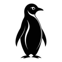 a penguin silhouette on a white background vector