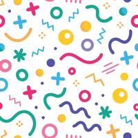 seamless pattern with colorful geometric shapes and lines vector