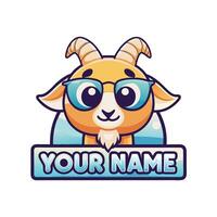 a goat wearing sunglasses and sunglasses with the word 'your name' vector