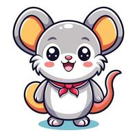 a cartoon mouse with a bow tie and a big smile vector