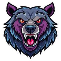 an angry bear head with open mouth vector