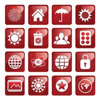 red web icons vector