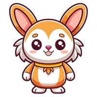a cartoon rabbit with big ears and a bow tie vector