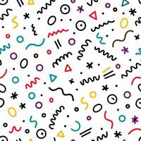 seamless pattern with colorful geometric shapes and lines vector