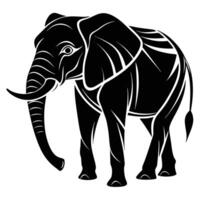an elephant is standing in front of a white background vector