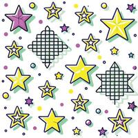 a set of stars and squares on a white background vector