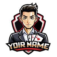 a poker player with a name on the front vector