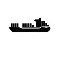 A container ship icon silhouette on white background vector