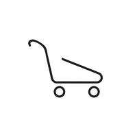 A simple cart icon with line silhouette on white background vector