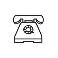An analog phone icon silhouette on white background vector