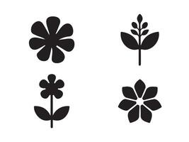 Flower icons set. Abstract flower icons isolated on white background. Flower simple icon. Stock . vector