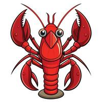 a cartoon lobster with large eyes and claws vector