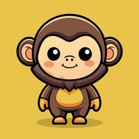cartoon monkey character illustration vector