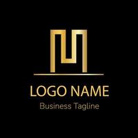 Logo H Gold Design Template vector