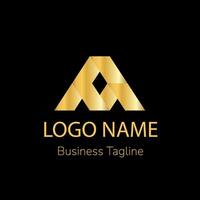 Logo A Design Gold Template vector