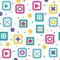 a colorful pattern with squares and circles vector