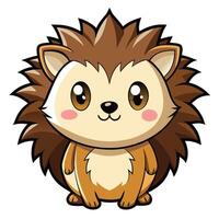 a hedgehog character with brown eyes and a big nose vector