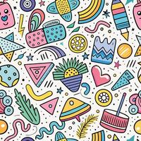seamless pattern with colorful objects and symbols vector