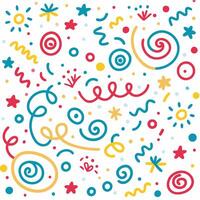 a colorful pattern with swirls and stars vector