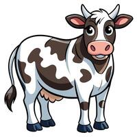 cartoon cow standing in front of a white background vector