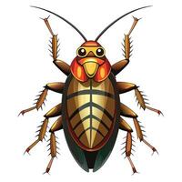 a cartoon cockroach on a white background vector