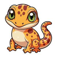 a cartoon lizard with big eyes and a white background vector