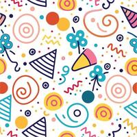 seamless pattern with colorful party items vector