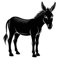 a black and white donkey on a white background vector