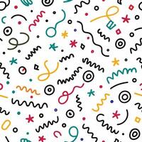 seamless pattern with colorful shapes and lines vector