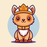 cute cartoon dog wearing a crown vector