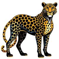 a leopard is standing on a white background vector