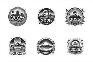 New year logo design set vector