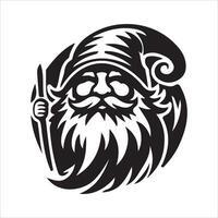 A gnome with a long beard and mustache vector