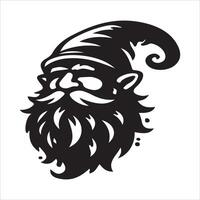 Gnome with beard and mustache on white background vector