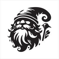 Gnome with beard and key in hand vector