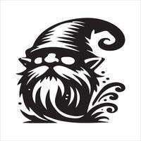 A gnome with a hat and beard in a splash of water vector