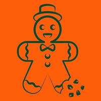 Christmas cookies icon. New Year's tradition. Gingerbread icon drawn with a line. vector