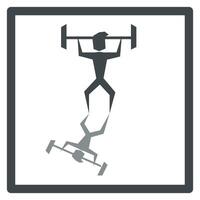 Weightlifting. Weightlifter icon with shadow. Drawing of a weightlifter for posters, design and print. Football fashion. vector