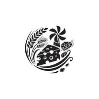 A black and white logo for a farm vector