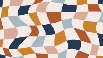 Psychedelic checkerboard pattern. Colorful groovy background in hippie 60s-70s style. Distorted retro design in Y2k style vector
