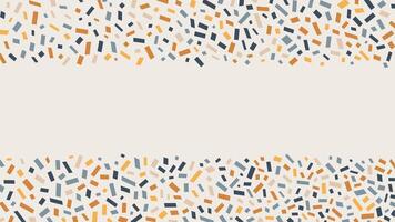 Cute background with colorful confetti. Party doodles border. Abstract hand drawn childish shapes on beige backdrop with copy space. Festive banner design with colorful sprinkles vector