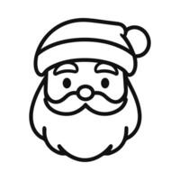 Santa Claus outline icon. Cute simple element on white background vector