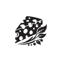 Cheese logo design with black and white elements vector