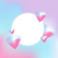 A romantic graphic with glowing 3D hearts and A minimal pastel design with 3D hearts in pink and blue gradients, perfect for Valentine Day vector