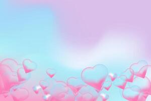 A soft colorful background glowing heart is the central focus of the image. Smooth heart pattern and gradients in the heart and background enhance the soft, emotional tone vector