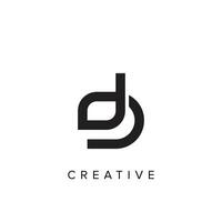 Creative and Minimal Letter D, DD Logo Design Template, Editable in Black and White Color. vector