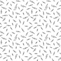 Lightning bolt outlined seamless pattern. Thunder bolt repeated on white background. Strike arrow backdrop for poster, banner, graphic design, print, cover vector
