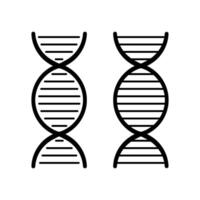 DNA helix icon set. Genetic molecule structure with connections. Isolated on white background vector
