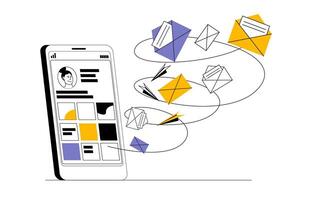 Popular social network account. Blogger success in social networks. vector