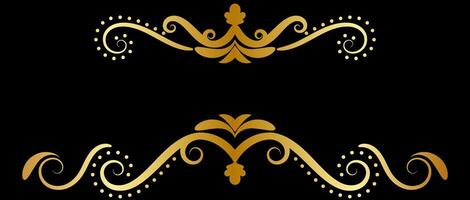 Classic golden message frame, vintage style, illustration on black background. vector